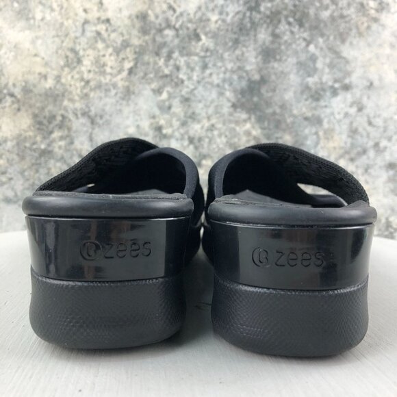 BZees Women's Size 8.5M Sundance Black Fabric Open Toe Slip On Wedge Sandals - Picture 6 of 14